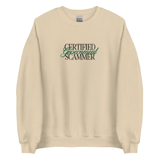 "Certified Government Scammer" Sweater Spirit Capital